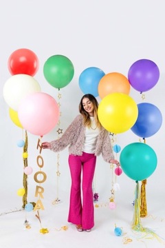 BALON OLBRZYM GIGANT KULA czerwony pastelowy XL 60 cm na urodziny wesele