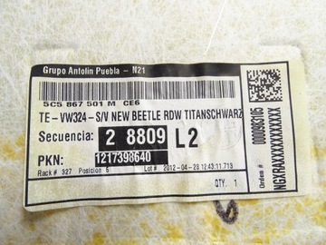 фото thumb №8, Стеля комплектна чорна vw new beetle ii 5c r-line 5c5867501m