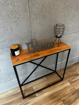 консоль, туалетный столик INDUSTRIAL LOFT 80X25x75 CRAFT ДУБ ЗОЛОТОЙ