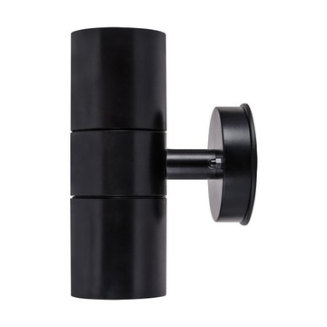 LAMPA OGRODOWA ZEWNETRZNA ELEWACYJNA CZARNA OPRAWA LED 2xGU10 IP54
