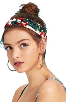 OPASKA DAMSKA DO WŁOSÓW NA GŁOWĘ GUMKA TURBAN W KWIATY
