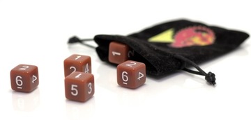ZESTAW 2 KOSTEK K6 RPG KOŚĆ SZEŚCIOŚCIENNA BRĄZOWA 1,6 CM