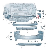 фото thumb №16, Skoda kamiq 2019- усилитель центральный ползун бампера заднего 658 оригинал