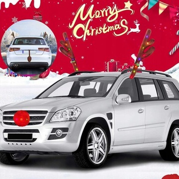 Украшение автомобиля оленей, костюм для носа и рога автомобиля