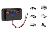 Разъём автомобильные монтажные 12v 24v 4 usb pd qc 3.0 on off 96w крышка Оригинал, фото thumb