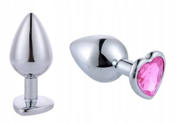 STALOWY KOREK ANALNY SERCE ZATYCZKA PLUG ANAL BDSM