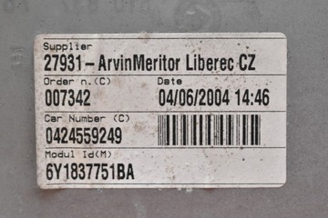 фото thumb №4, Підйомник вікна лівий перед eu 6y0837755c skoda fabia 1 i 99-04