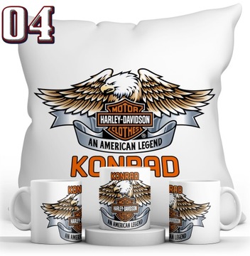 НАБОР HARLEY DAVIDSON КРУЖКА + ПОДУШКА + ИМЯ
