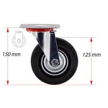 4x1stgu125 Полка на тележке Wheel fi 125, комплект из 4 шт.