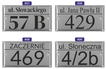 TABLICZKA ADRESOWA - STAL NIERDZEWNA -TŁOCZONA -UV