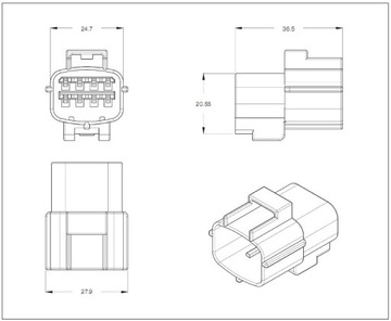 Розетка KOSTKA, ECONOSEAL 8 PIN J, разъем MK II