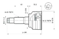 фото thumb №2, Шарнир привод. наружный. kia sephia statim