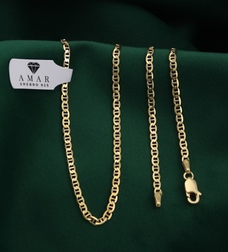 ZŁOTY PEŁNY ŁAŃCUSZEK MĘSKI GUCCI PR. 925 585 SOLIDNY + GRAWER GRATIS