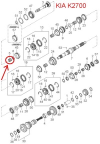 фото thumb №6, Підшипник голчастий коробки b kia ceres k2700 pregio