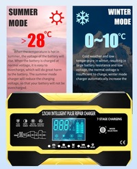 фото thumb №15, Зарядний пристрій акумуляторів автомобільних 12v-24v w pełni автоматична 12v 10a цифровий зарядний пристрій автомобільна