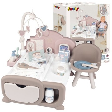 Smoby Baby Nurse электронный большой уголок для няни для куклы 19 аксессуаров