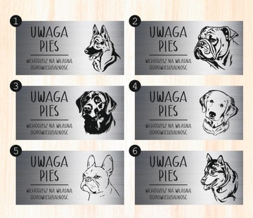 Tabliczka 20x10 cm UWAGA PIES Doberman LAMINAT Z GRAWEREM