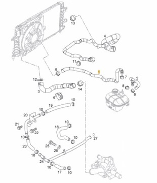 OPEL Astra H 1.7CDTI przewód układu chłodzenia dół