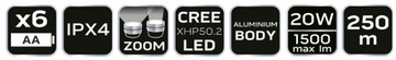 NEO Latarka aluminium bateryjna 3300lm OSRAM LED