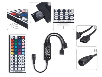 РАДИОКОНТРОЛЛЕР RF-RGB-44 КОНТРОЛЛЕР ДЛЯ RGB СВЕТОДИОДНЫХ ЛЕНТОК