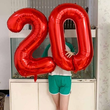 Фольгированный шар 4 RED 3XL цифры на гелиевых буквах