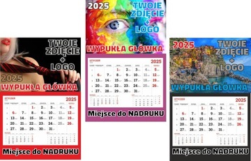 ОДИН ЧАСТНЫЙ календарь на 2025 год с ВЫПУКЛОЙ головкой и печатью ЛОГОТИПА - 10 штук