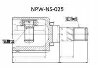 фото thumb №13, Nty шарнир внутренний - nissan x-trail t30 00-06 /левый, перед/