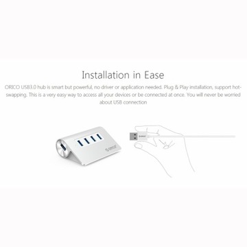 ORICO M3H4-V1 из алюминиевого сплава, 4 порта USB 3.0, концентратор