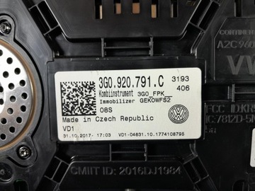 фото thumb №7, Vw arteon 2.0 tdi спидометр приборы 3g0920791c