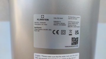 фото №11, Кліматизатор klarstein хмарочос ice smart 45 в