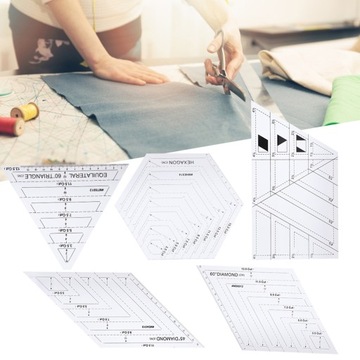 ZESTAW LINIJKA PLASTIKOWA PRZEZROCZYSTA DIY X5