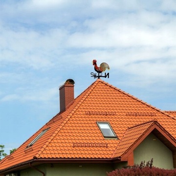 Wiatrowskaz ogrodowy KOGUT Pogodowy Róża wiatrów Ozdoba na DACH BRAMĘ Dekor