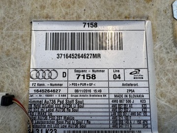 фото thumb №13, Audi sq7 q7 4m 2015-2024 потолок чёрная панорама