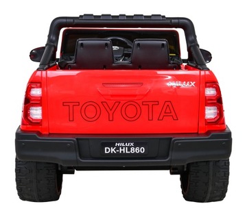 Автомобиль Toyota Hilux на аккумуляторе, красный, привод 4х4+MP3+LED