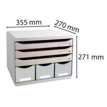 Exacompta Szkatułka , 6 szuflad, Biuro czarne 306913D