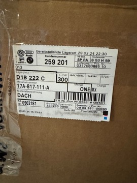 ПАНОРАМНАЯ КРЫША 17A817111A VW JETTA 2019-2023 гг.