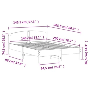 Рама без регулировки VidaXL 60x200