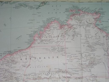 ОРИГИНАЛЬНАЯ БОЛЬШАЯ КАРТА 1921 ГОДА АВСТРАЛИИ СИДНЕЙ МЕЛЬБУРНА ТАСМАНИЯ РЕДКАЯ красивая