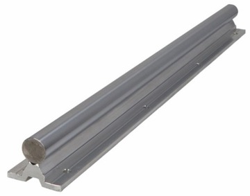 Precyzyjny wałek prowadzący fi 12 - 500 mm na podporze aluminiowej