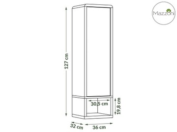FOLK SWP-36 подвесной шкаф, MAT GREY LOFT SHOWCASE