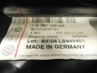 Основа сидіння лівий перед seat vw 1j4881105gk Зі Шроту, фото thumb