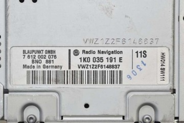 фото thumb №8, Радио радиопроигрыватель cd навигация 1k0035191e vw passat b6 05-10