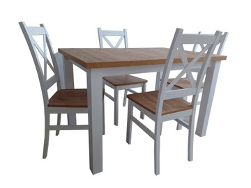 Красивый комплект из стола 120х80 и 4 тевтонских стульев ZF 8