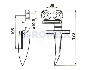 Штык Claas 626296 крайний одинарный