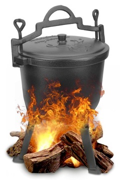 Эмалированный охотничий казан 4л POT Венгерский камин-гриль для жаркого