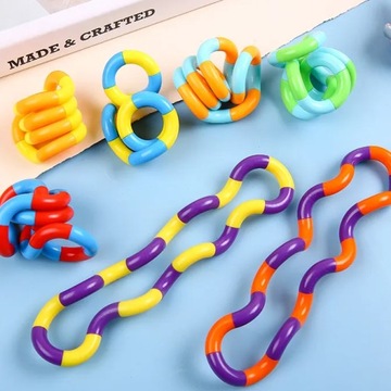 ИГРУШКА-АНТИСТРЕСС FIDGET TOYS крутая поп-змейка с кубиками-пазлом
