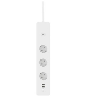 Удлинитель WIFI с измерением тока, 3 розетки переменного тока, 2 розетки USB C, WOOX