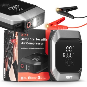 Бустерный воздушный насос REEG Jump Starter 2в1