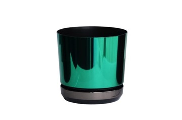 12 Цветочный горшок DUO GREEN, блестящее ЗОЛОТОЕ основание.