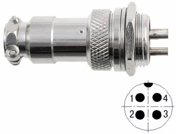 KOMPLET WTYK GNIAZDO miniMIC GX16 NC/CB 4 PIN C091 ZŁĄCZE PRZEMYSŁOWE